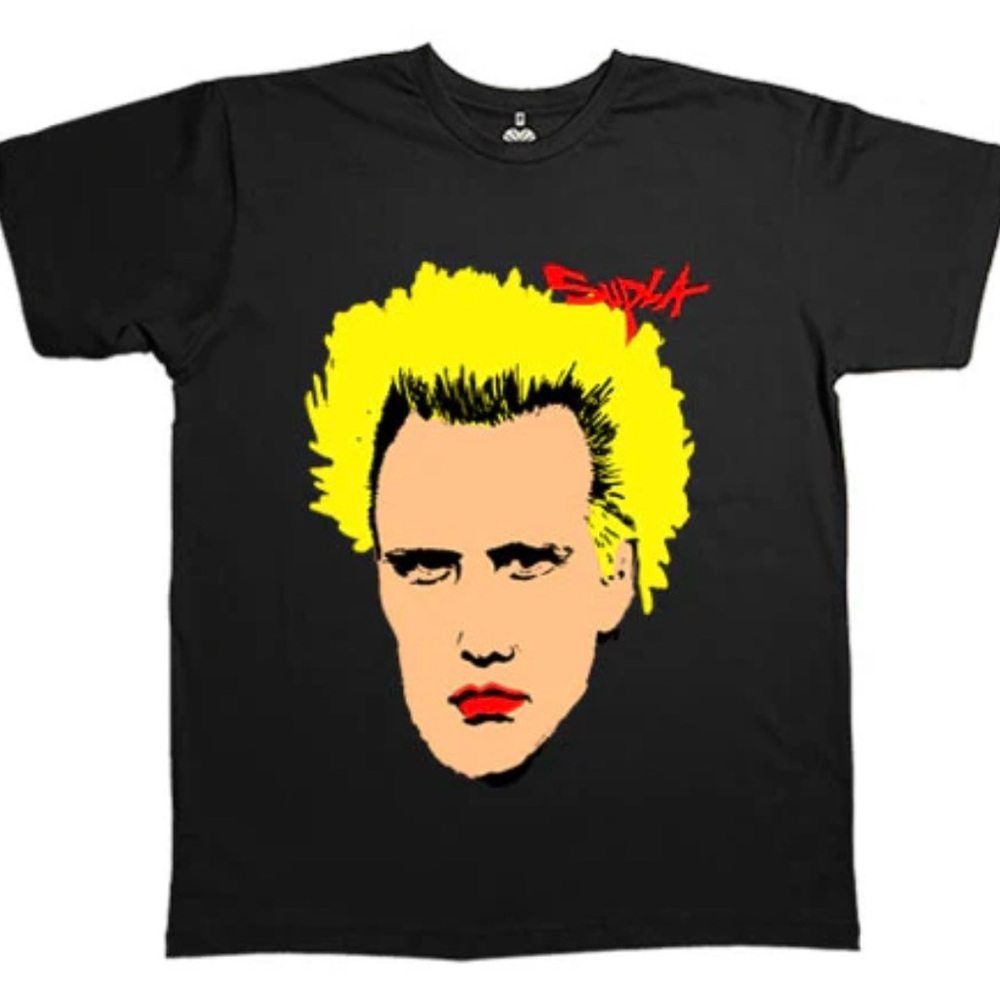 Black Graphic T-Shirt - Punk - Supla - Brazilian Musician Punk Singer - Medium